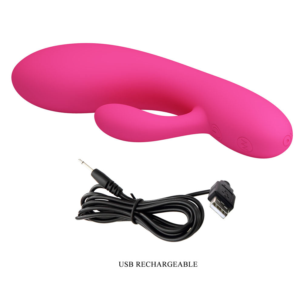 Party Up CLARE Flexible Vibe - Pink - Pink 16.9 cm USB Rechargeable Rabbit Vibrator - BI-014495-3-PU