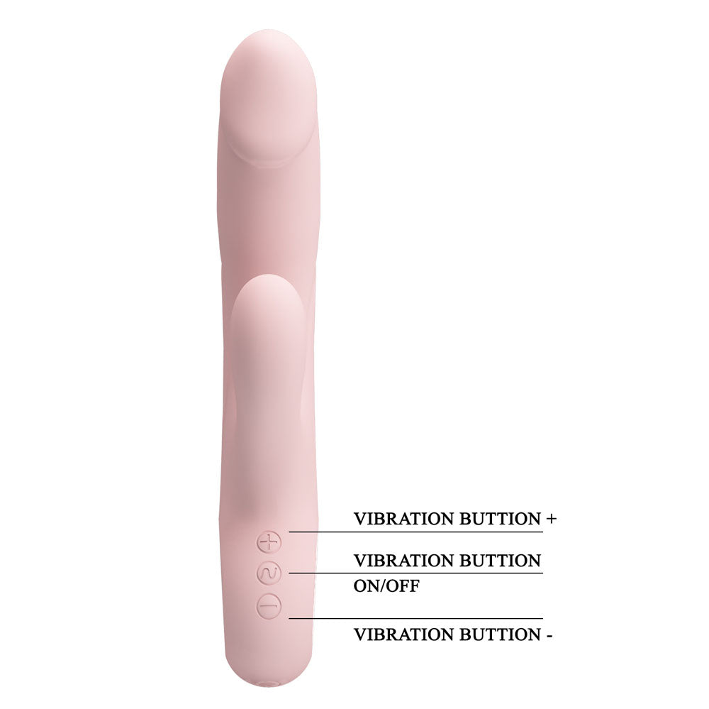 Party Up DAVE Rabbit Vibe - Pink - Pink 19 cm USB Rechargeable Rabbit Vibrator - BI-014513-1-PU