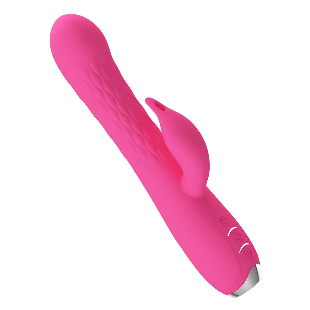 Party Up ERIC Rotating Beads Vibrator - Pink - Pink 20.5 cm USB Rechargeable Rabbit Vibrator with Rotating Bead Shaft - BI-014692-1-PU