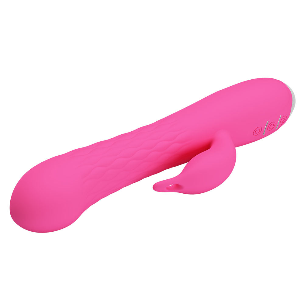 Party Up ERIC Rotating Beads Vibrator - Pink - Pink 20.5 cm USB Rechargeable Rabbit Vibrator with Rotating Bead Shaft - BI-014692-1-PU