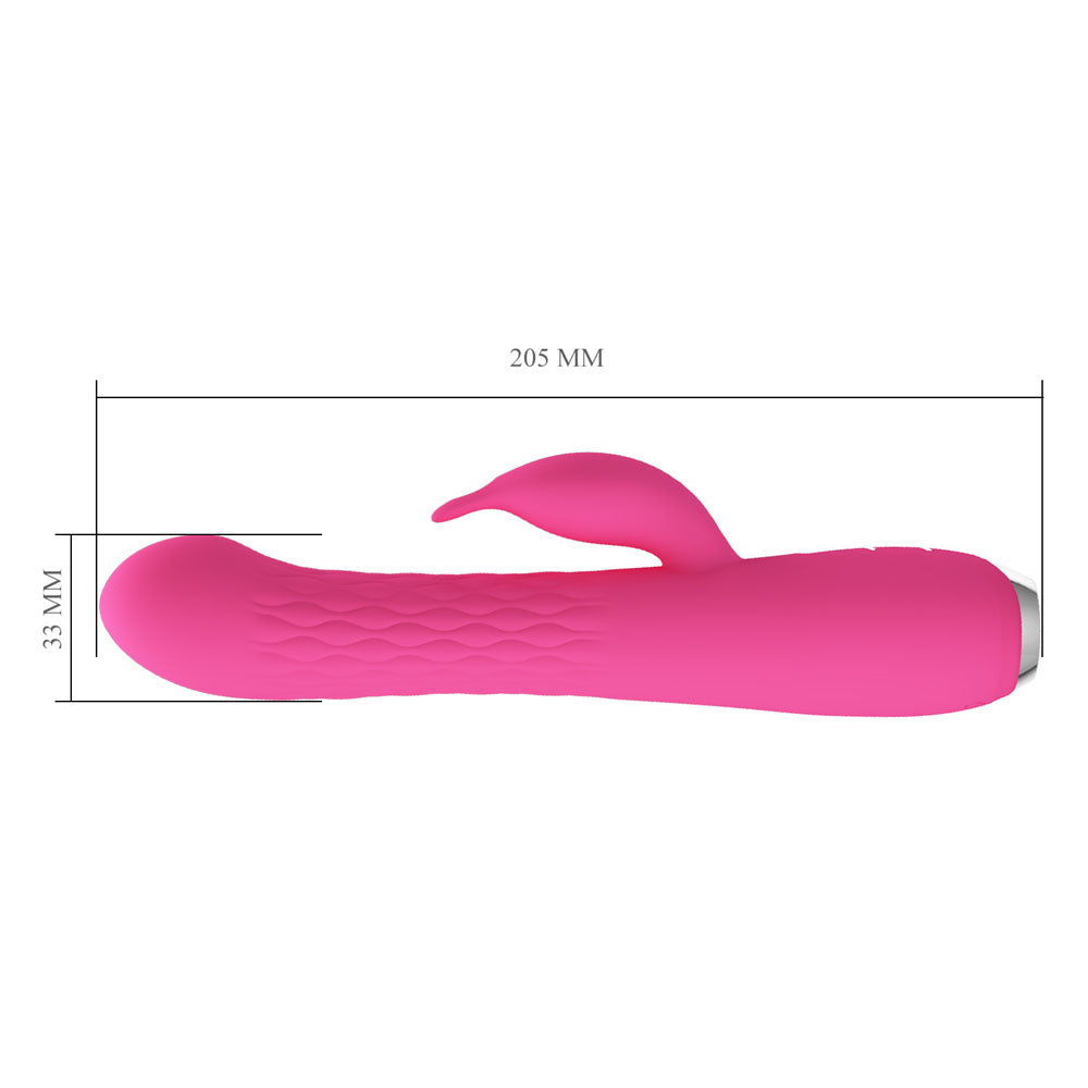 Party Up ERIC Rotating Beads Vibrator - Pink - Pink 20.5 cm USB Rechargeable Rabbit Vibrator with Rotating Bead Shaft - BI-014692-1-PU