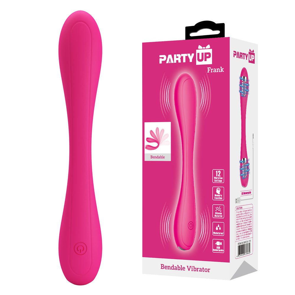 Party Up FRANK Bendable Vibe - Pink - Pink 17.1 cm Bendable Vibrator - BI-014710-1-PU