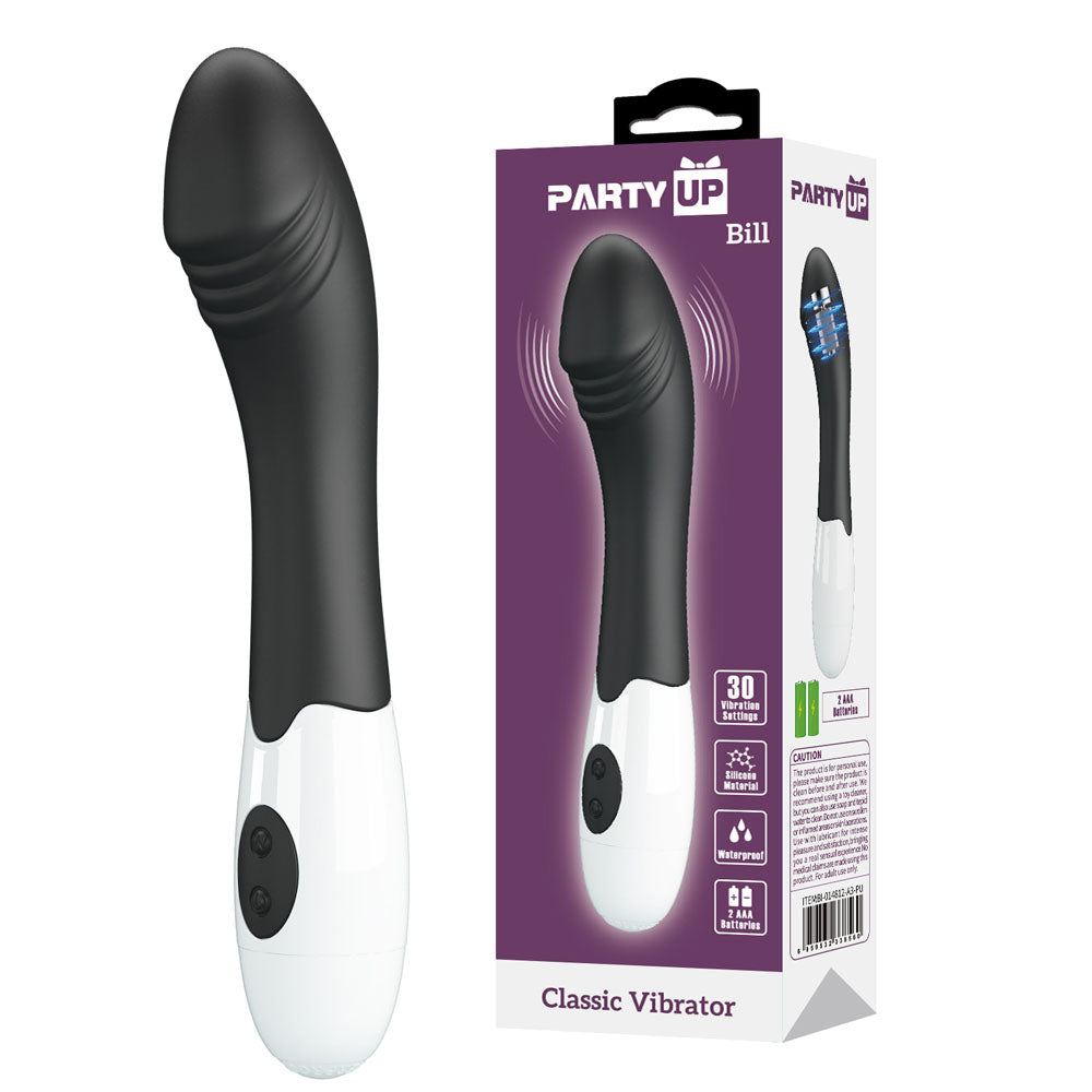 Party Up BILL Classic Vibe - Black - Black 19 cm Vibrator - BI-014812-A3-PU
