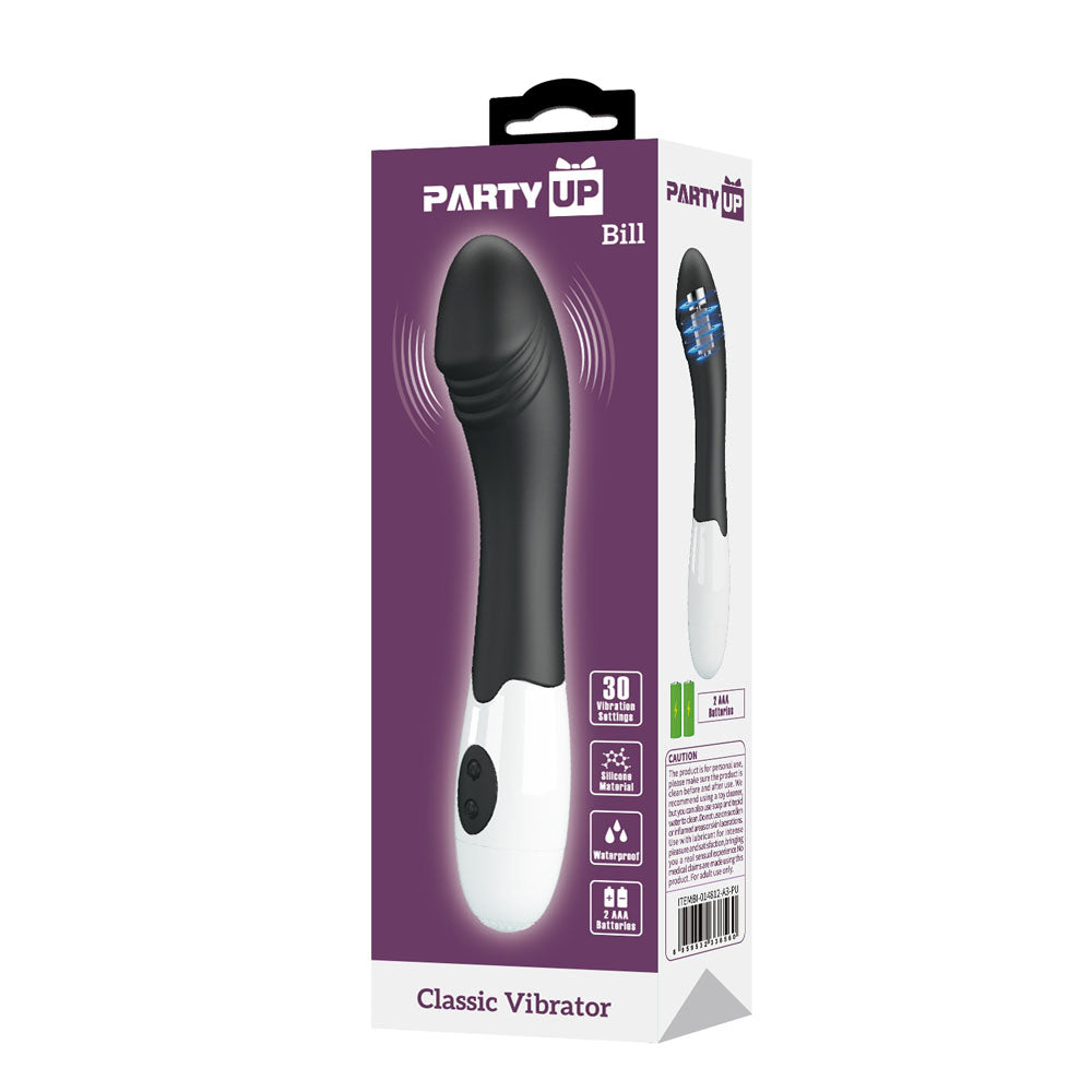 Party Up BILL Classic Vibe - Black - Black 19 cm Vibrator - BI-014812-A3-PU