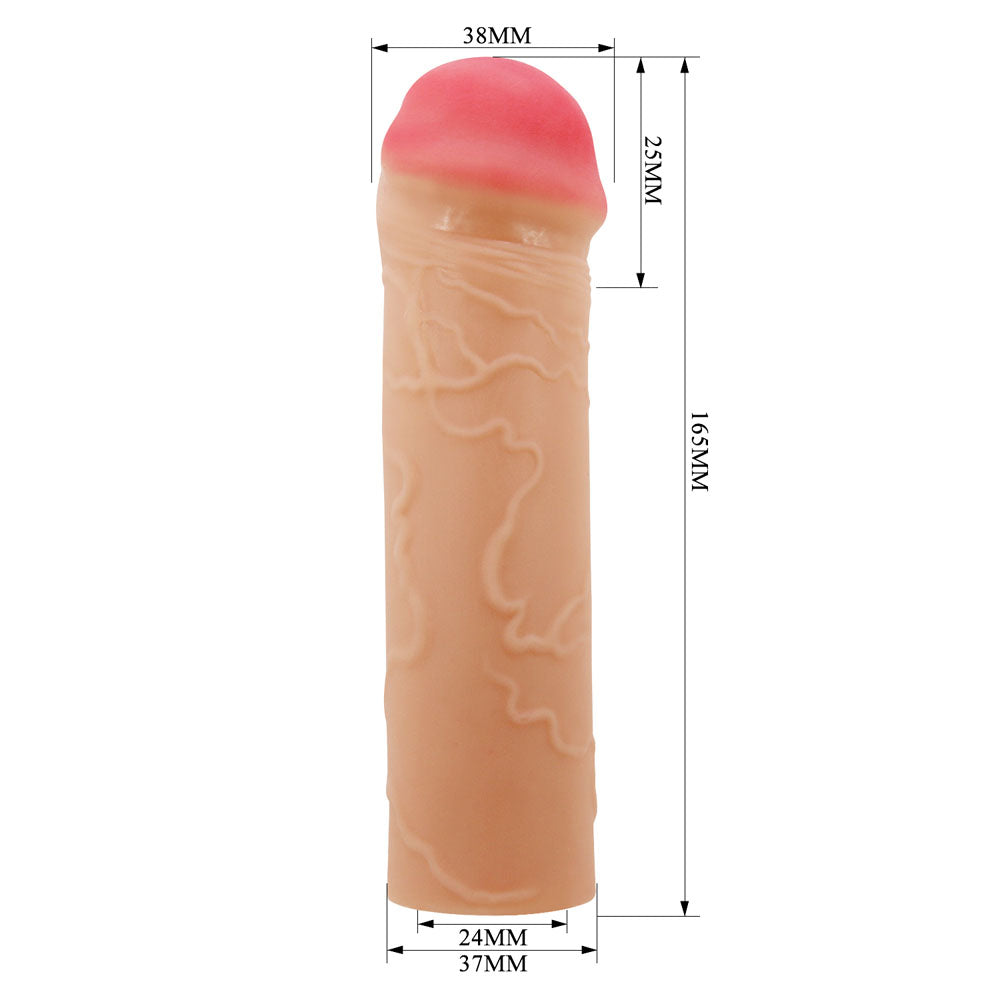 Party Up OSCAR 1 Inch Extender Sleeve - Flesh 1 Inch Penis Extender Sleeve - BI-026252-PU