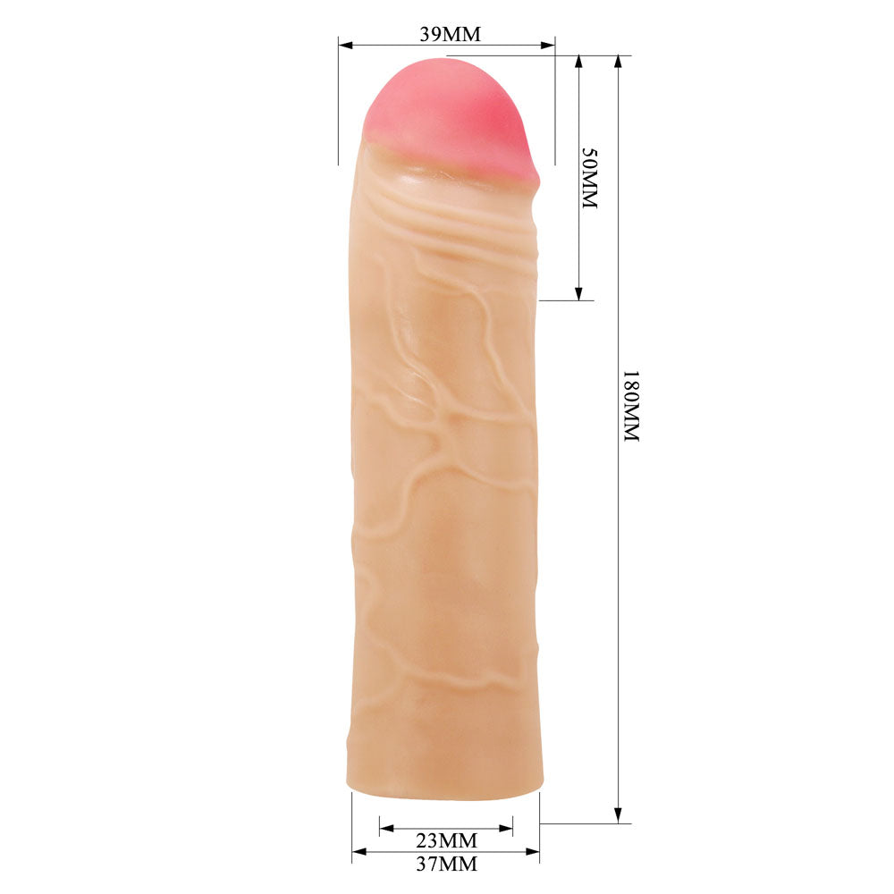 Party Up PARKER 2 Inch Extender Sleeve - Flesh 2 Inch Penis Extender Sleeve - BI-026254-PU