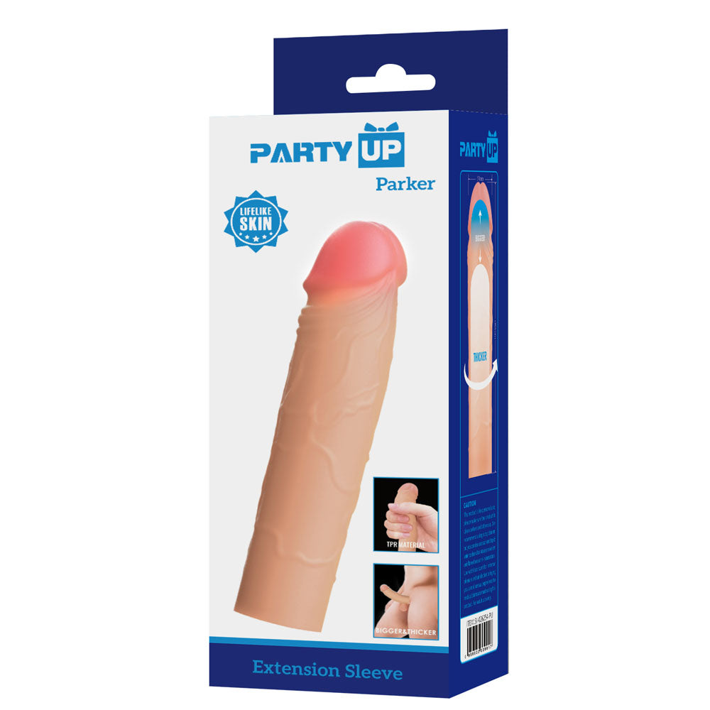 Party Up PARKER 2 Inch Extender Sleeve - Flesh 2 Inch Penis Extender Sleeve - BI-026254-PU