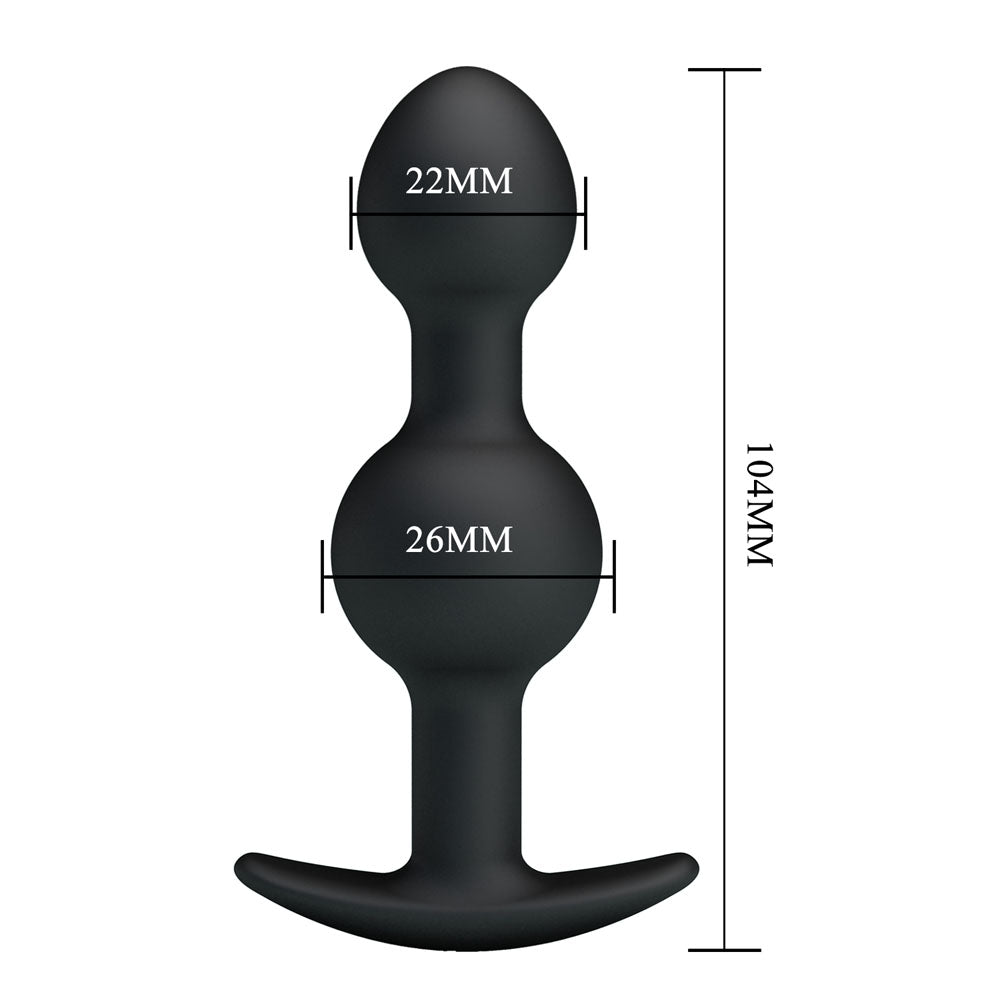 Party Up JAMES Anal Bead Plug - Black 10.4 cm Beaded Butt Plug - BI-040034-PU