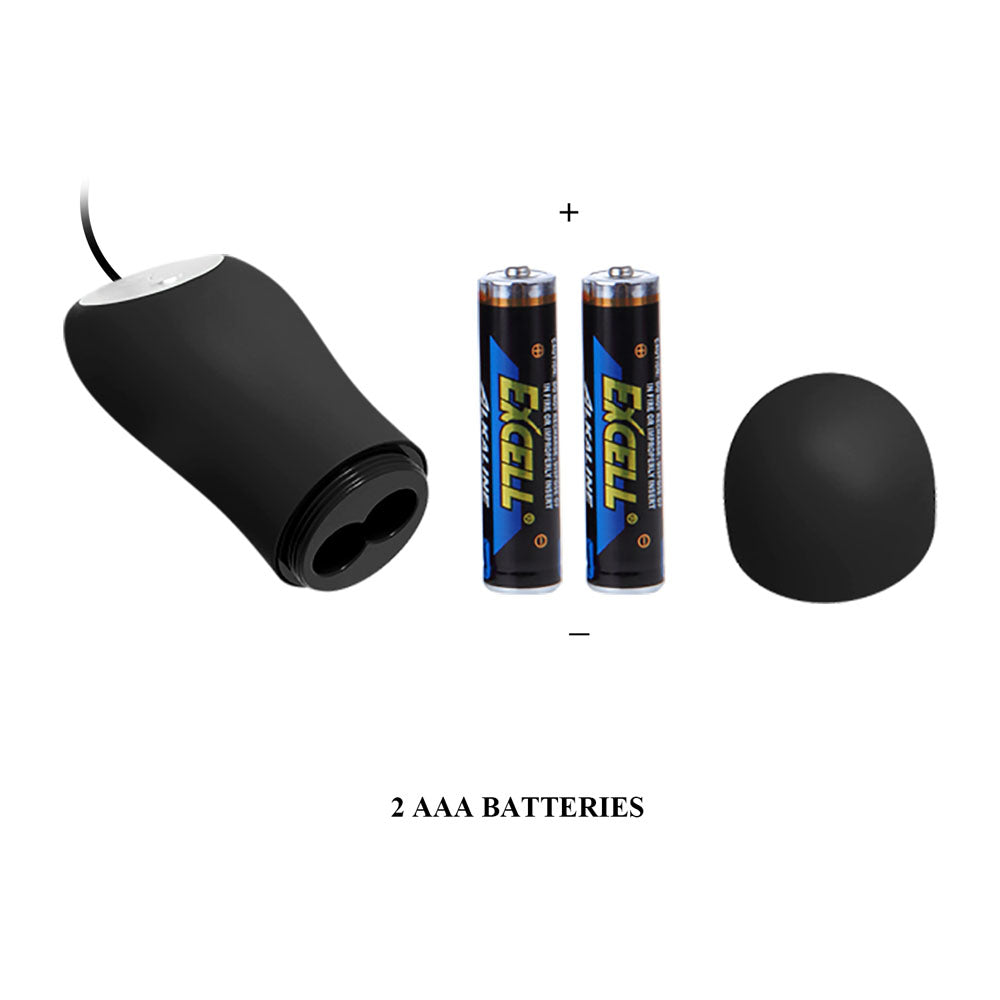 Party Up JASON Vibrating Anal Plug - Black 8.5 cm Vibrating Butt Plug with Remote - BI-040038-PU