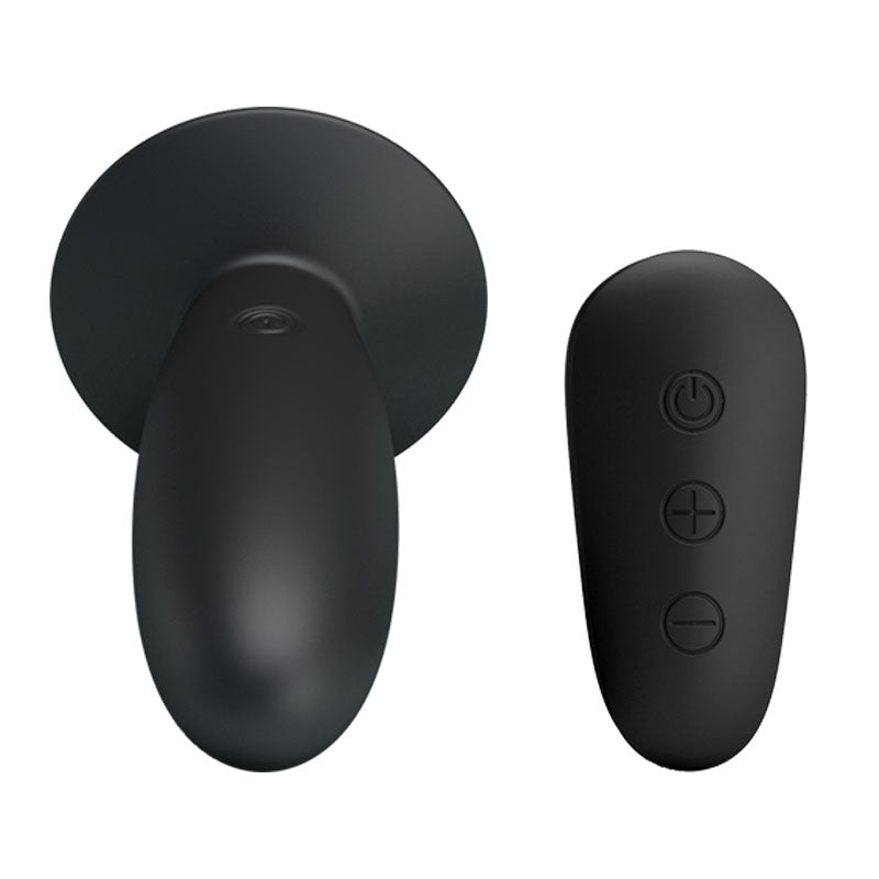 MR PLAY Remote Control Vibrating Anal Plug - Black USB Rechargeable Vibrating Butt Plug with Wireless Remote - BI-040045W-MR