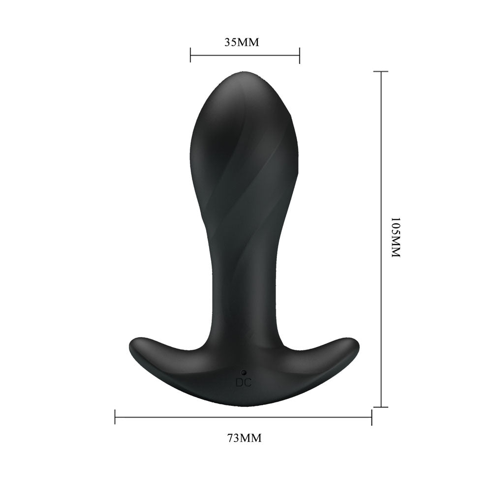 Party Up KEITH Vibrating Plug - Black 10.5 cm USB Rechargeable Vibrating Butt Plug - BI-040067-PU