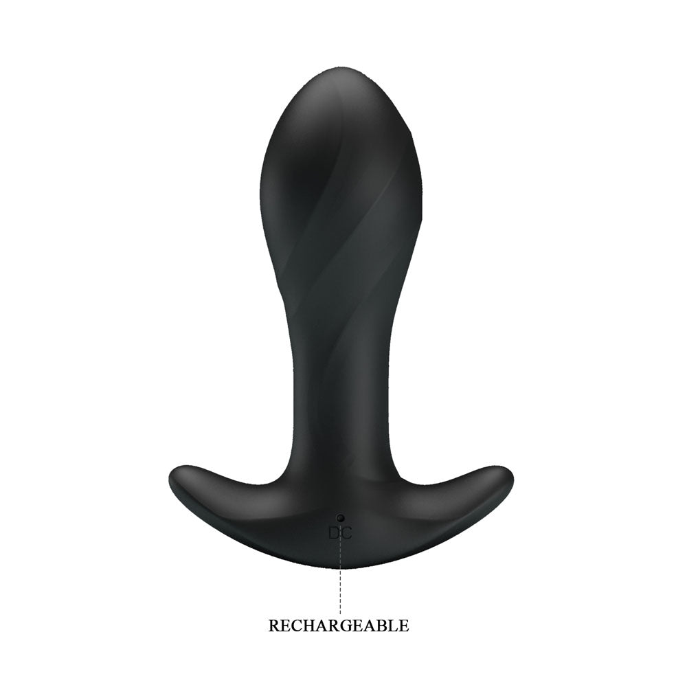 Party Up KEITH Vibrating Plug - Black 10.5 cm USB Rechargeable Vibrating Butt Plug - BI-040067-PU
