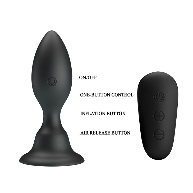 MR PLAY Vibrating Anal Plug - Black 10.8 cm USB Rechargeable Vibrating Butt Plug with Remote - BI-040076W-MR