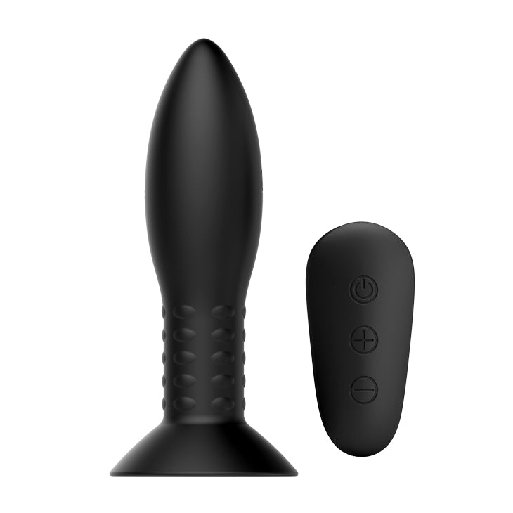 MR PLAY Rotation Beads Anal Plug - Black USB Rechargeable Beaded Butt Plug with Wireless Remote - BI-040079W-MR