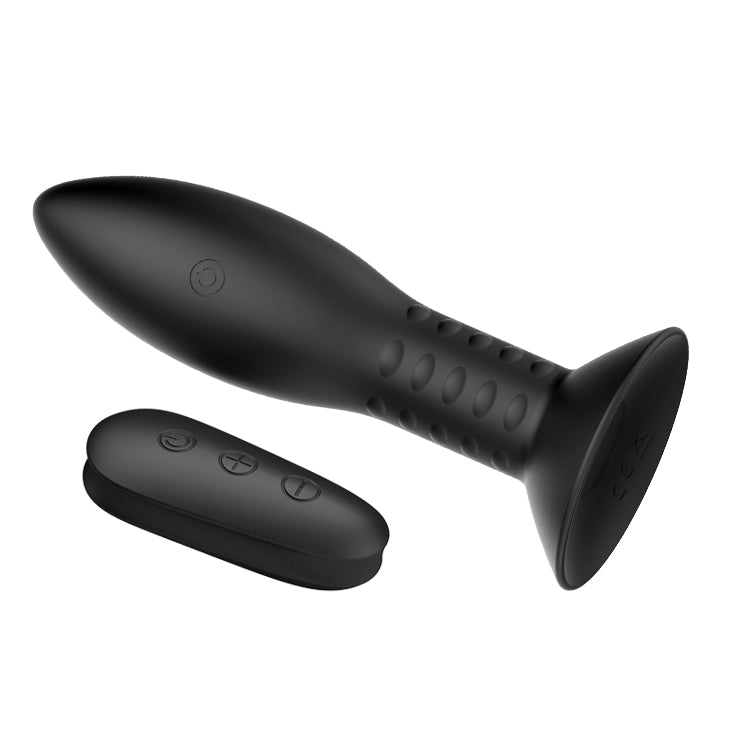 MR PLAY Rotation Beads Anal Plug - Black USB Rechargeable Beaded Butt Plug with Wireless Remote - BI-040079W-MR