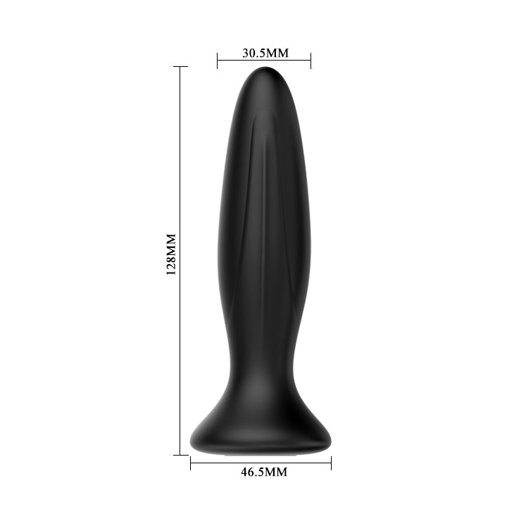 MR PLAY Vibrating Anal Plug - Black 12.8 cm USB Rechargeable Vibrating Butt Plug - BI-040082-MR