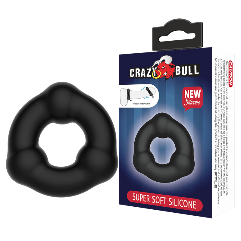 CRAZY BULL Beaded Cock Ring - Black Cock Ring - BI-210183
