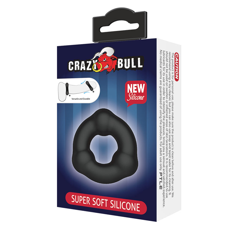 CRAZY BULL Beaded Cock Ring - Black Cock Ring - BI-210183