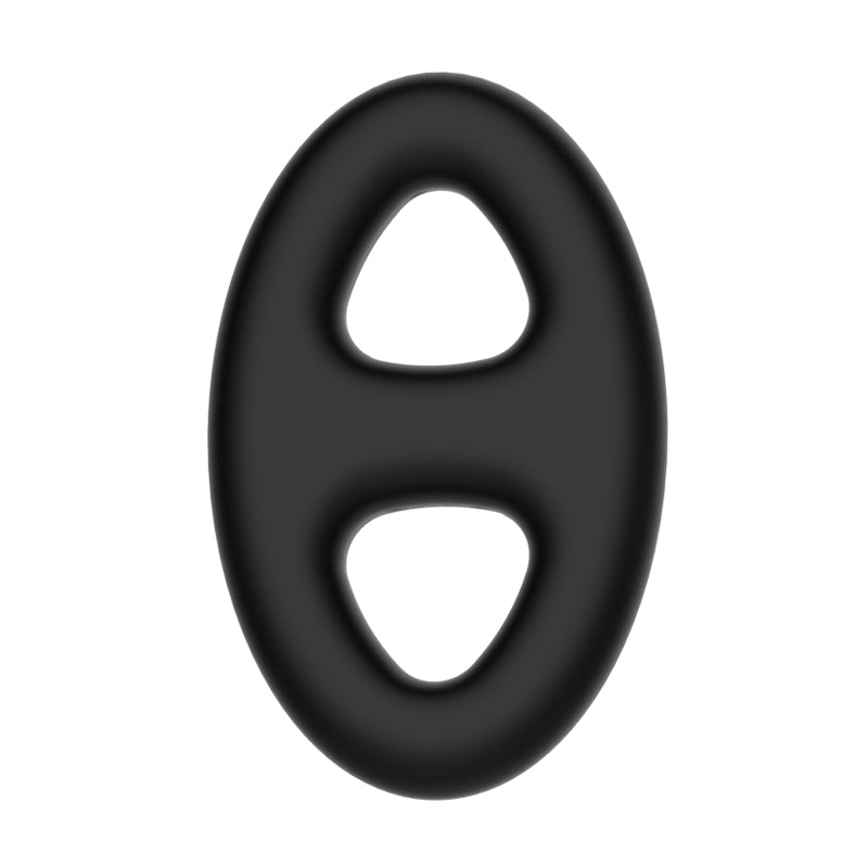 CRAZY BULL Oval Cock & Ball Ring - Black Cock & Ball Ring - BI-210184