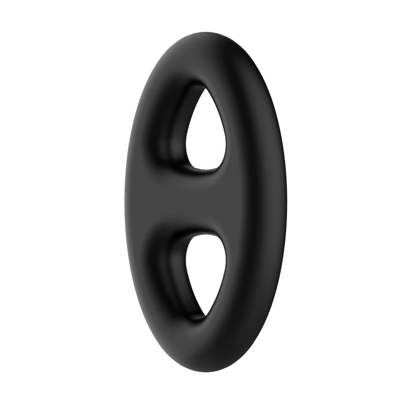 CRAZY BULL Oval Cock & Ball Ring - Black Cock & Ball Ring - BI-210184