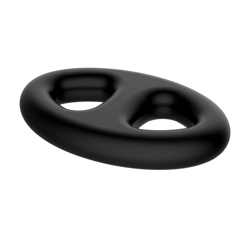 CRAZY BULL Oval Cock & Ball Ring - Black Cock & Ball Ring - BI-210184