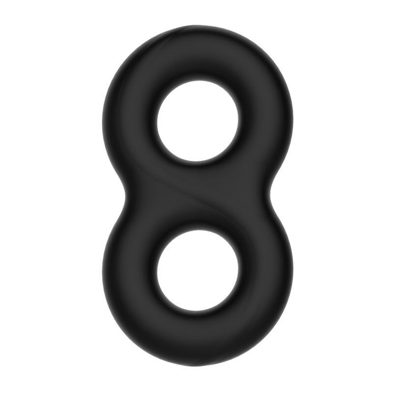 CRAZY BULL Double Donut Cock & Ball Ring - Black Cock & Ball Ring - BI-210185