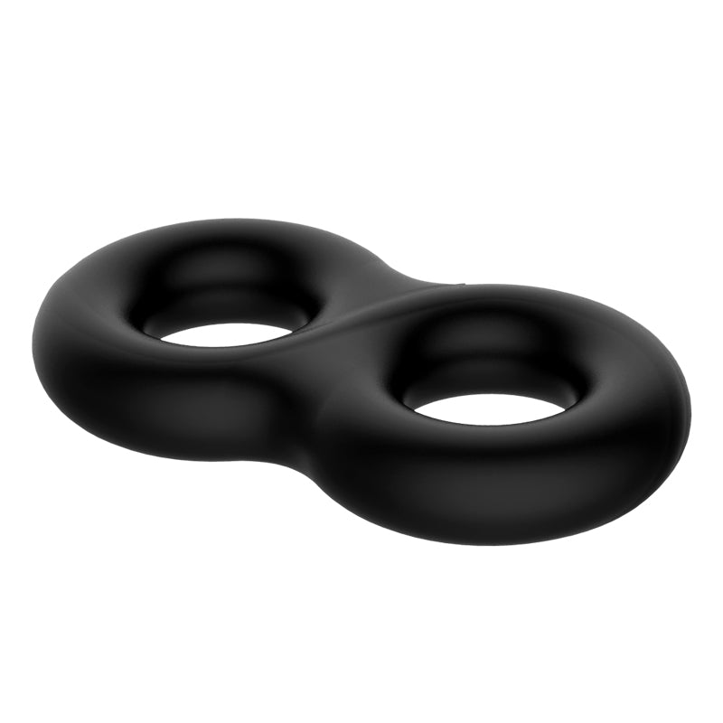 CRAZY BULL Double Donut Cock & Ball Ring - Black Cock & Ball Ring - BI-210185