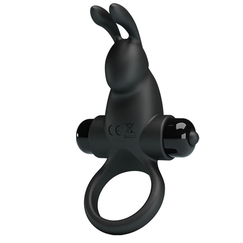 Party Up LARRY Vibrating Cock Ring - Black Vibrating Cock Ring - BI-210204-PU