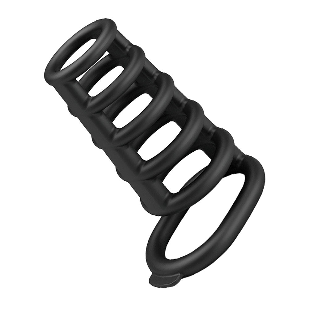 Party Up KIM Cock Cage - Black Cock Ring Cage - BI-210225-PU