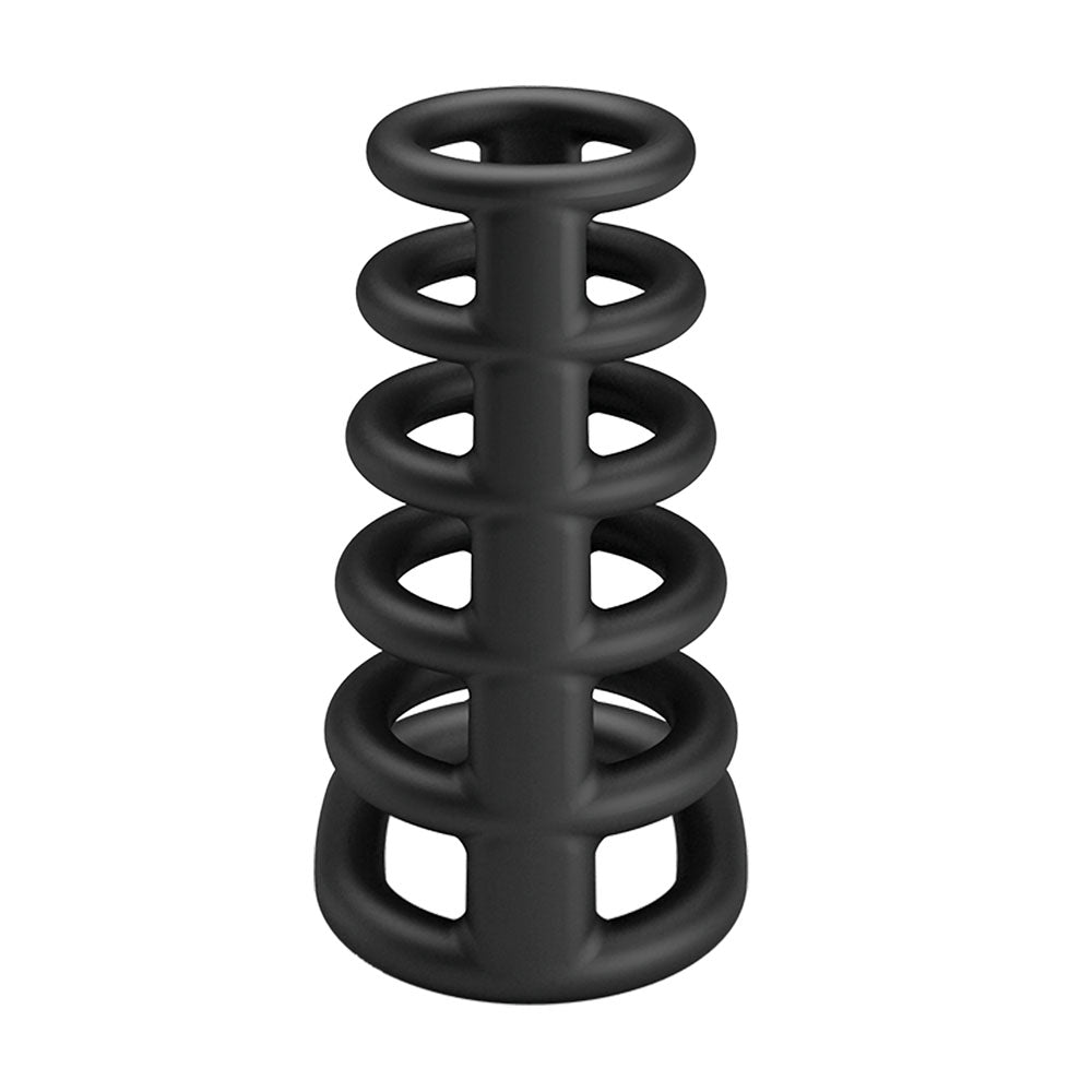 Party Up KIM Cock Cage - Black Cock Ring Cage - BI-210225-PU