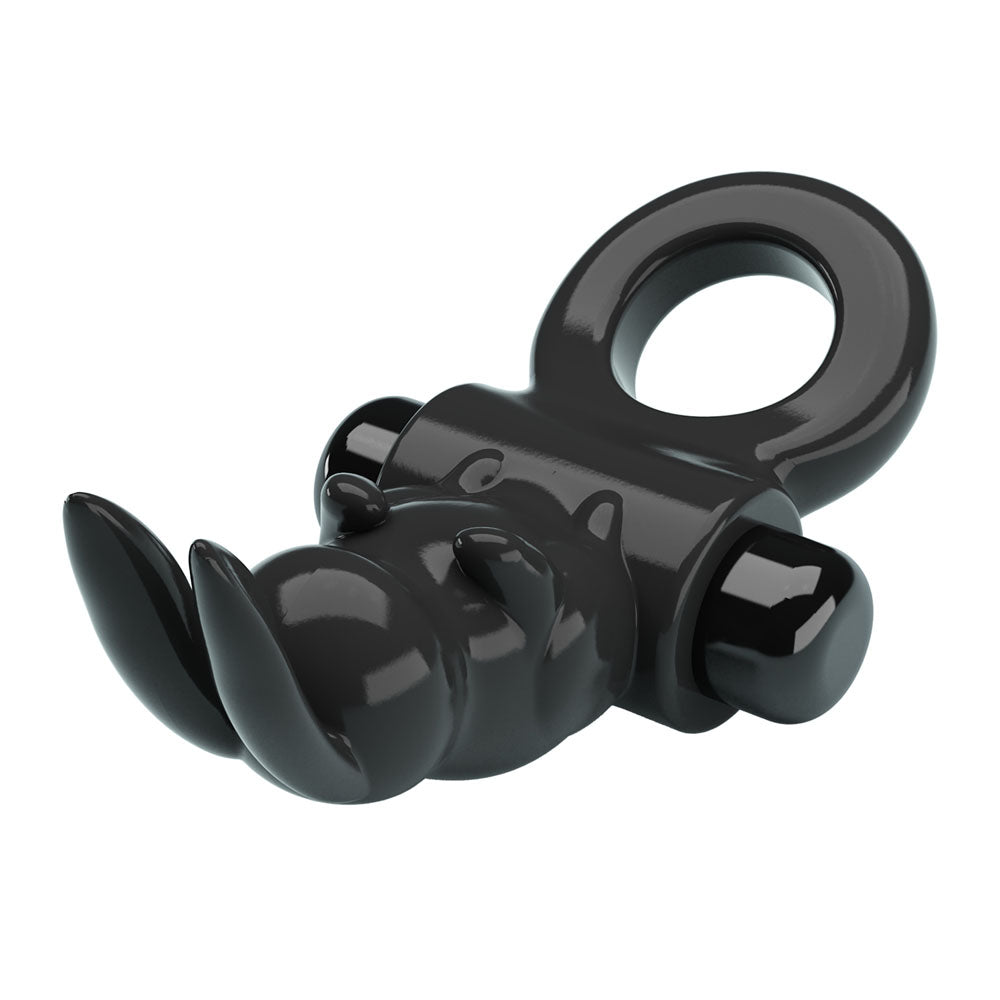 Party Up LEO Vibrating Cock Ring - Black Vibrating Cock Ring - BI-210245-PU