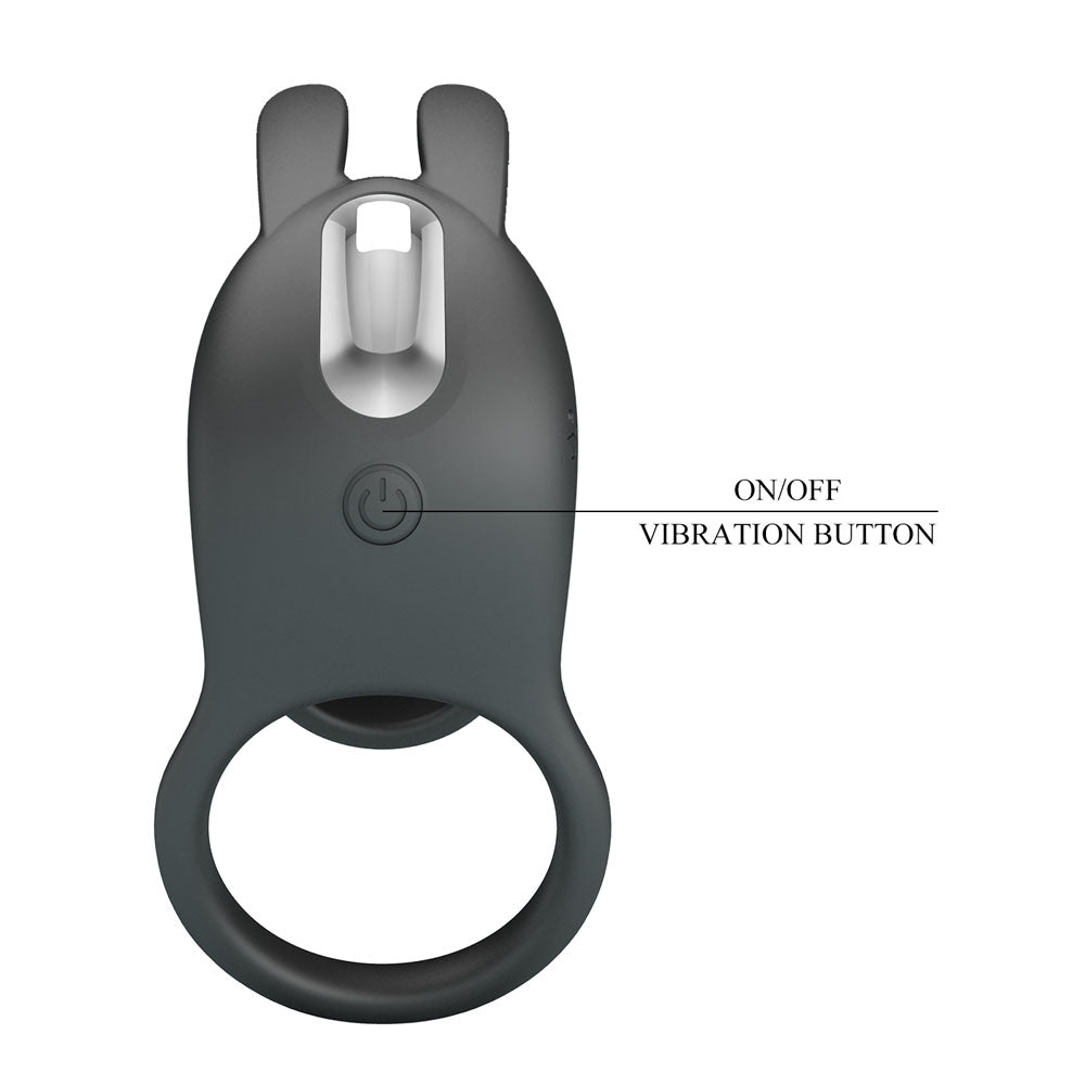 Party Up MARK Vibrating Penis Sleeve - Black USB Rechargeable Vibrating Cock Sleeve - BI-210326-PU