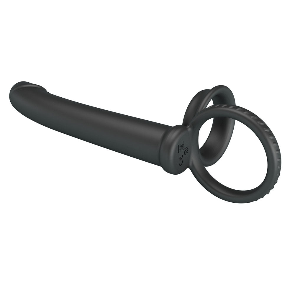 Party Up MARTIN Double Penetrator - Black Cock & Ball Rings with Double Penetrator - BI-210332-PU