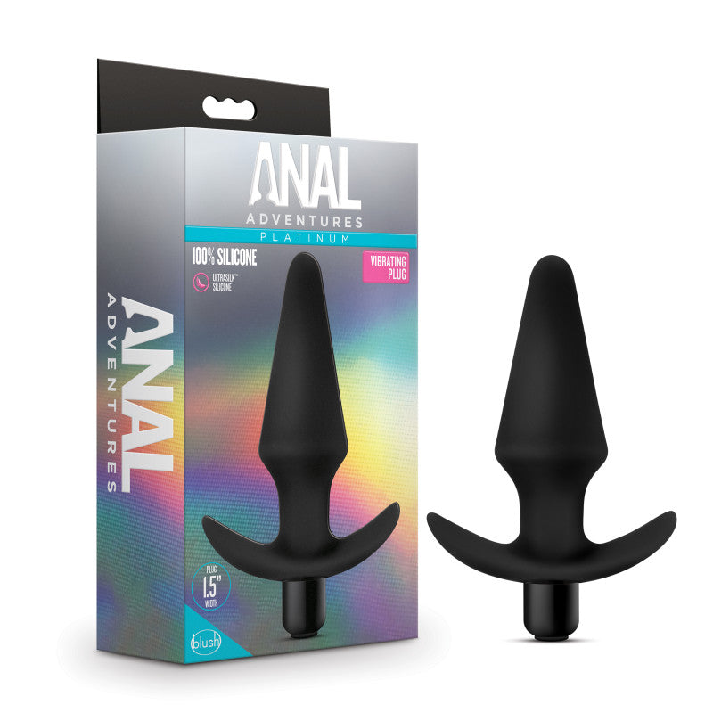 Anal Adventures Platinum Vibrating Plug - Black 12.7 cm (5'') Vibrating Butt Plug - BL-10595