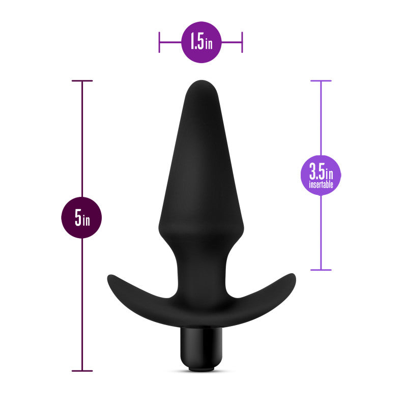 Anal Adventures Platinum Vibrating Plug - Black 12.7 cm (5'') Vibrating Butt Plug - BL-10595
