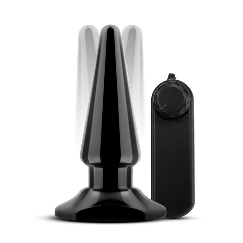 Anal Adventures Basic Vibrating Anal Pleaser - Black 10.1 cm Vibrating Butt Plug - BL-10605