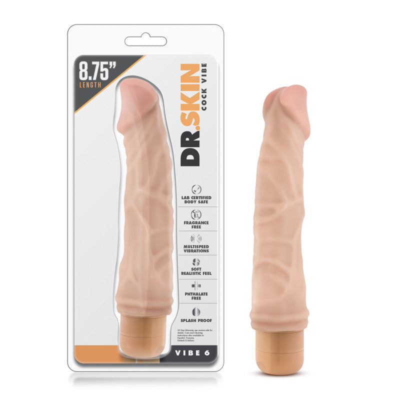 Dr. Skin Cock Vibe 6 - 8.5'' Cock - Flesh 21.6 cm Vibrating Dong - BL-11313