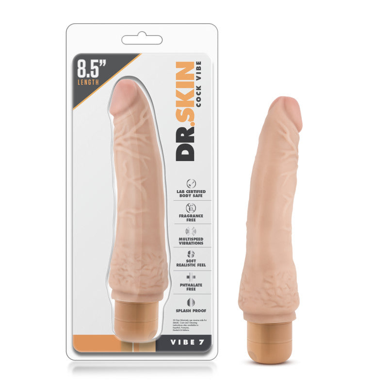 Dr. Skin Cock Vibe 7 - 8.5'' Cock - Flesh 21.6 cm Vibrating Dong - BL-11323