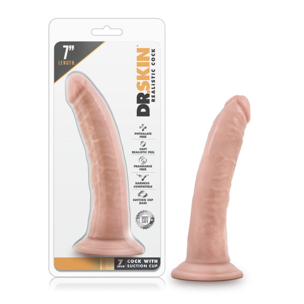 Dr. Skin 7'' Cock with Suction Cup - Flesh 17.8 cm Dong - BL-12703