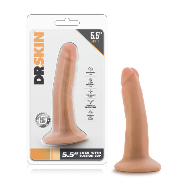 Dr. Skin 5.5'' Cock with Suction Cup - Flesh 14 cm (5.5'') Dong - BL-14503