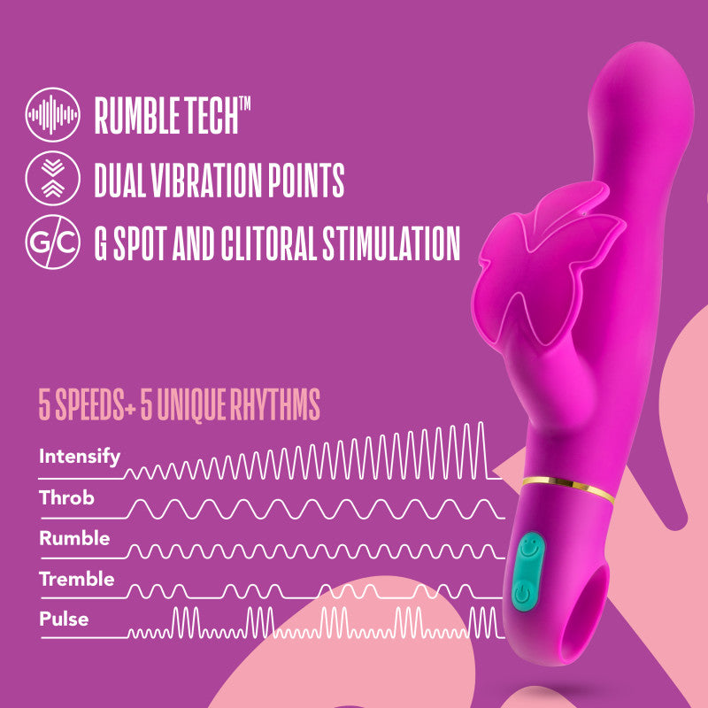 Aria Naughty AF - Plum 18.4 cm Butterfly Vibrator - BL-21801