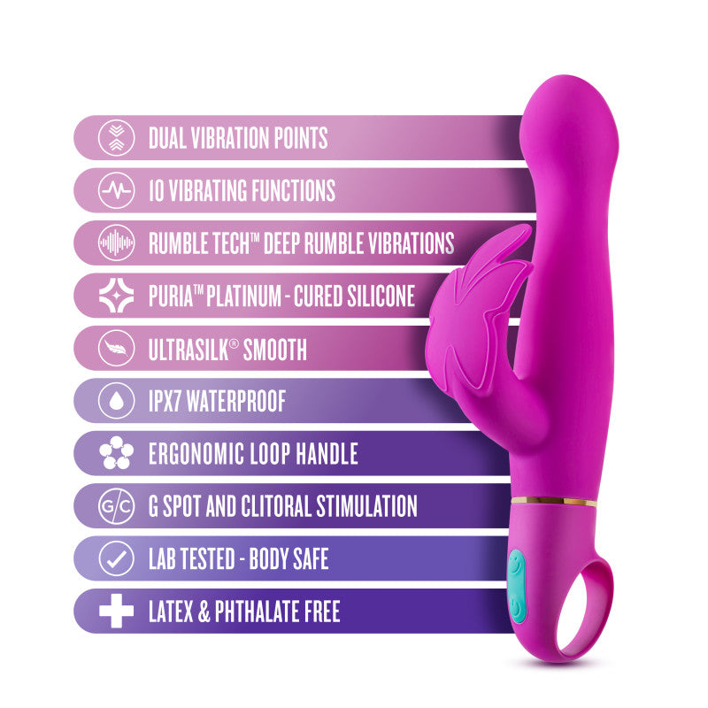 Aria Naughty AF - Plum 18.4 cm Butterfly Vibrator - BL-21801