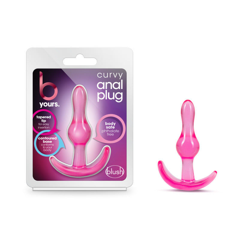 B Yours Curvy Anal Plug - Pink 8.9 cm Butt Plug - BL-24510
