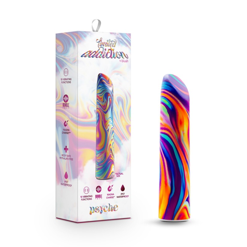 Limited Addiction Psyche - Power Vibe - Rainbow 10.2 cm USB Rechargeable Bulet - BL-27511