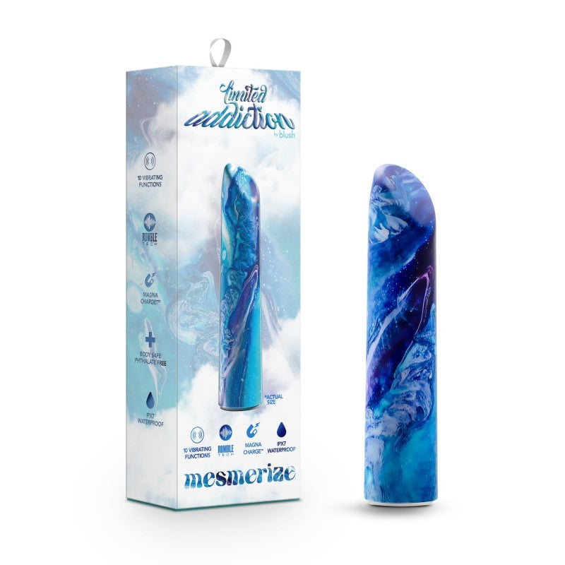 Limited Addiction Mesmerize - Power Vibe - Azure Blue 10.2 cm USB Rechargeable Bullet - BL-27512