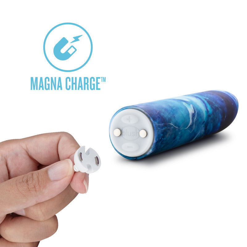 Limited Addiction Mesmerize - Power Vibe - Azure Blue 10.2 cm USB Rechargeable Bullet - BL-27512