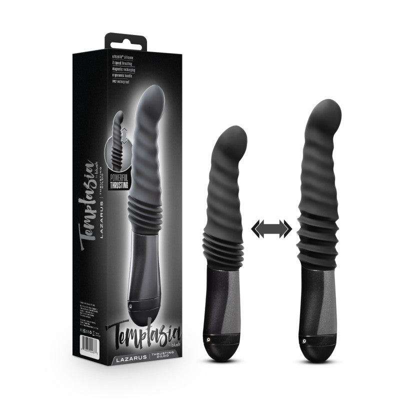 Temptasia Lazarus Thrusting Dildo - Black 25.4 cm USB Rechargeable Thrusting Dildo - BL-29985