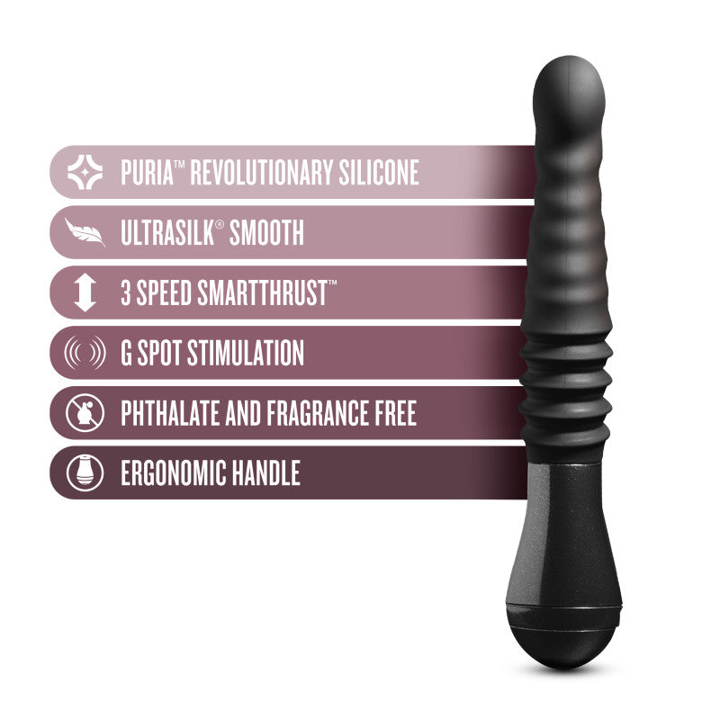 Temptasia Lazarus Thrusting Dildo - Black 25.4 cm USB Rechargeable Thrusting Dildo - BL-29985