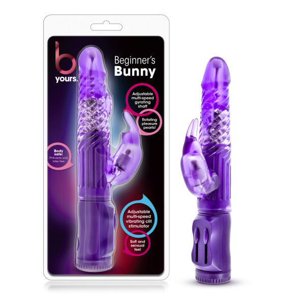 B Yours - Beginner's Bunny - Purple 22.2 cm (8.75'') Rabbit Vibrator - BL-37101