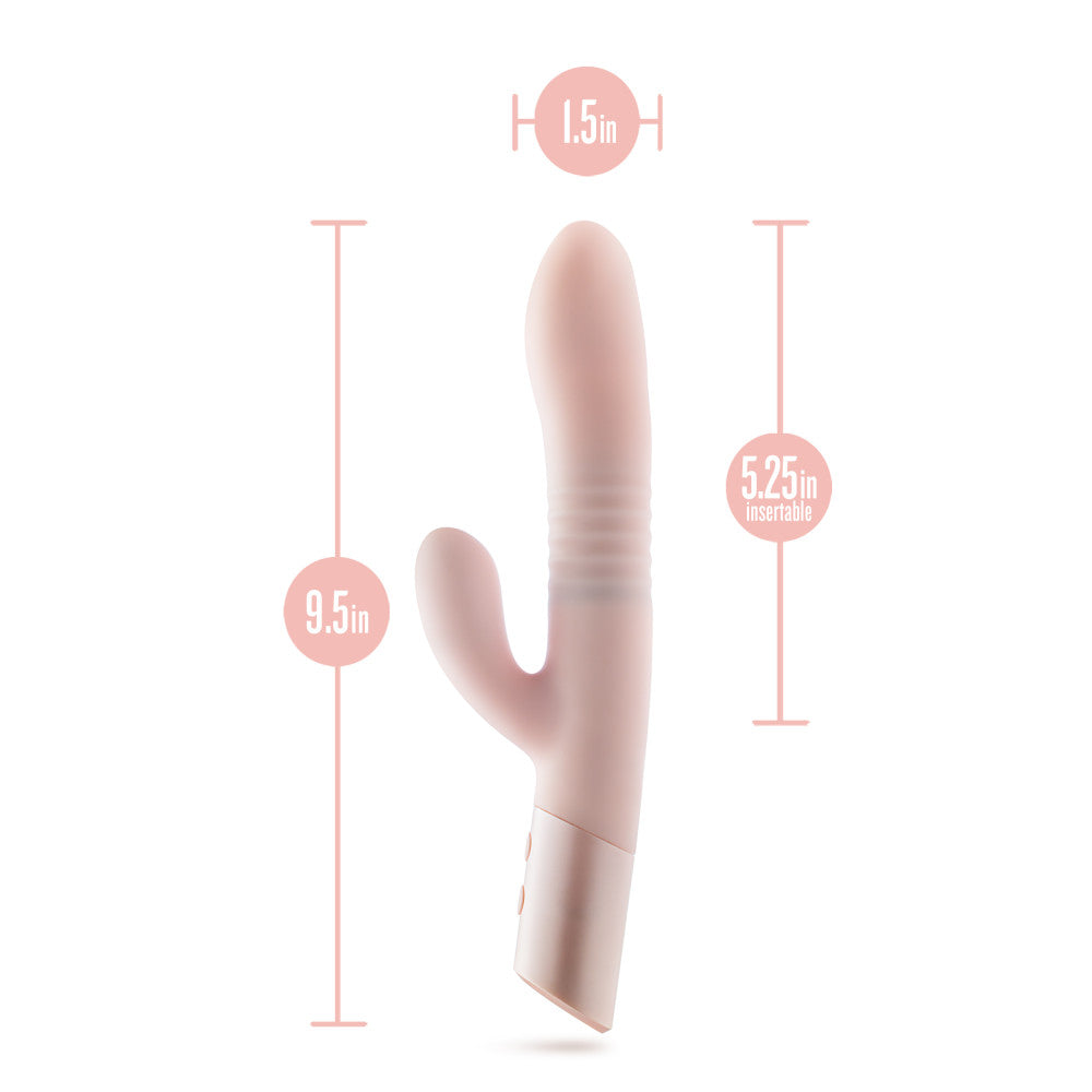 Blush - Fraya - Pink - Pink 24.1 cm USB Rechargeable Thrusting Rabbit Vibrator - BL-42601